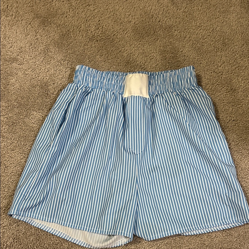 Blue Striped Women's Shorts